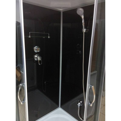 Душовий бокс с высоким поддоном ATLANTIS AKL 100P ECO GR стекло тонированное 100х100х215