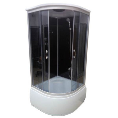 Душовий бокс с высоким поддоном ATLANTIS AKL 100P ECO GR стекло тонированное 100х100х215