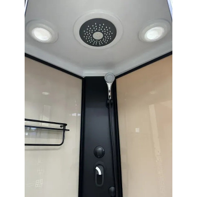 Душовий бокс с низким поддоном ARTEX BLT-90-40 чёрный профиль стекло с рисунком 90х90х215