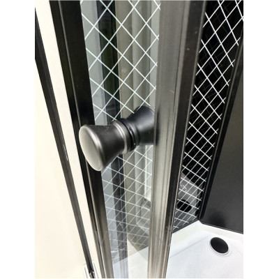 Душовий бокс с низким поддоном ARTEX BLT-90-45 чёрный профиль стекло с рисунком 90х90х215