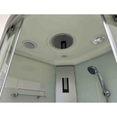 Купити не дорого Гідромасажний бокс з низьким піддоном Veronis BN-4-90 white chrome скло прозоре 90х90x215