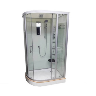 Купити не дорого Гідромасажний бокс з низьким піддоном Veronis BN-5-120 white R скло прозоре 120x80x220