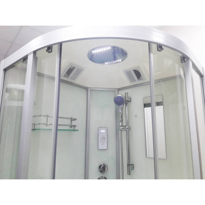 Купити не дорого Гідромасажний бокс з високим піддоном VERONIS BV-5-90 white скло прозоре 90х90х215