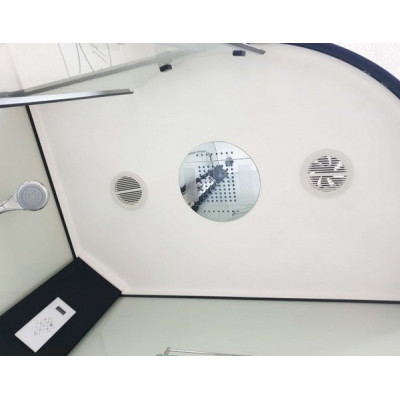 Гидромассажный бокс с низким поддоном Veronis BN-4-120 white L black стекло прозрачное чёрный профиль 120x80x215