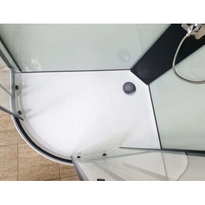 Купити не дорого Гідромасажний бокс з низьким піддоном Veronis BN-4-120 white R black скло прозоре чорний профіль 120x80x215