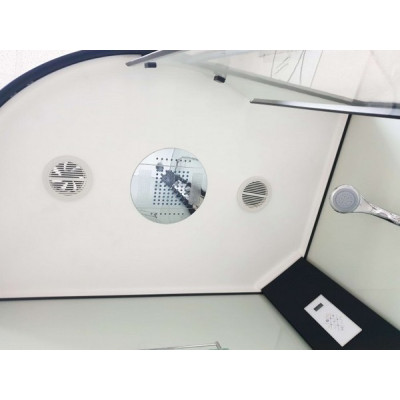 Купити не дорого Гідромасажний бокс з низьким піддоном Veronis BN-4-120 white R black скло прозоре чорний профіль 120x80x215