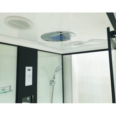 Купити не дорого Гідромасажний бокс з низьким піддоном Veronis BN-8-120 white скло прозоре чорний профіль 120х80х215