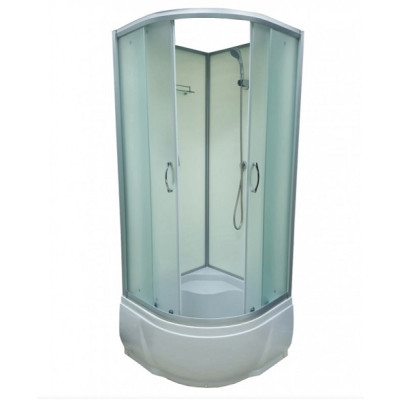 Душовий бокс с высоким поддоном без крыши ATLANTIS AKL 40P ЕСО стекло матовое 90х90х204