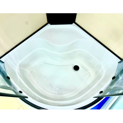 Душовий бокс с высоким поддоном ARTEX BHP-90-40 чёрный профиль стекло с рисунком 90х90х215