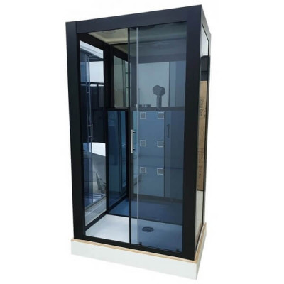 Купити не дорого Гідромасажний бокс з низьким піддоном Veronis BN-6-29 GR L скло прозоре 120x85x215