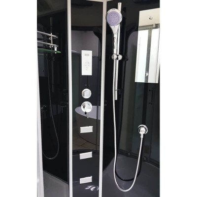 Гидромассажный бокс с высоким поддоном Veronis BV-5-90 GR стекло тонированное 90x90x220