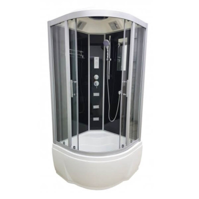 Гидромассажный бокс с высоким поддоном Veronis BV-5-90 GR стекло тонированное 90x90x220