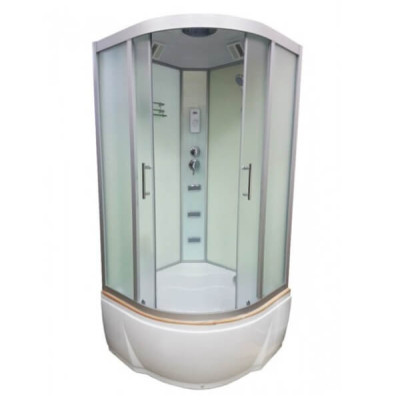 Купити не дорого Гідромасажний бокс з високим піддоном Veronis BV-5-100 XL скло матове 100x100x220