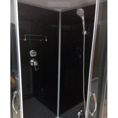 Душовий бокс с низким поддоном ATLANTIS AKL 120PT ЕСО L левый угол GR стекло тонированное 120х80х215