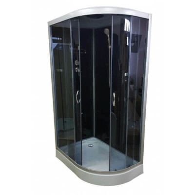 Душовий бокс с низким поддоном ATLANTIS AKL 120PT ЕСО L левый угол GR стекло тонированное 120х80х215