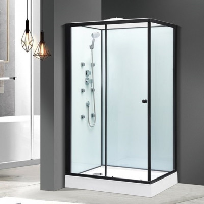 Купити не дорого Гідромасажний бокс з низьким піддоном Veronis BN-812 L скло прозоре чорний профіль 120x80x215