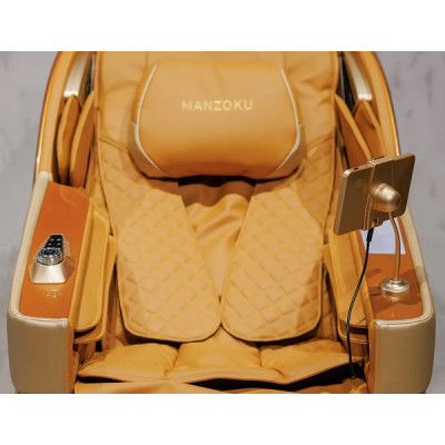 Купити масажне крісло MANZOKU CREDO GOLD 3D жовто-золоте для росту до 190см и весом до 130кг