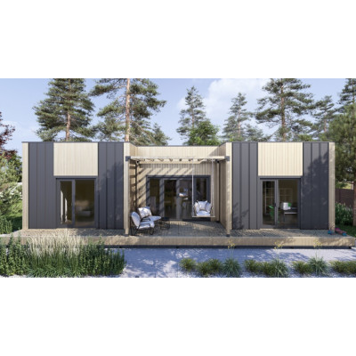 Купить готовый домокомплект каркасного дома Флет Хаус Плюс площадью 86