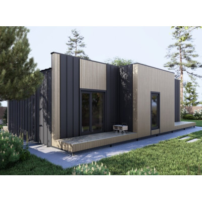 Купить готовый домокомплект каркасного дома Флет Хаус Плюс площадью 86