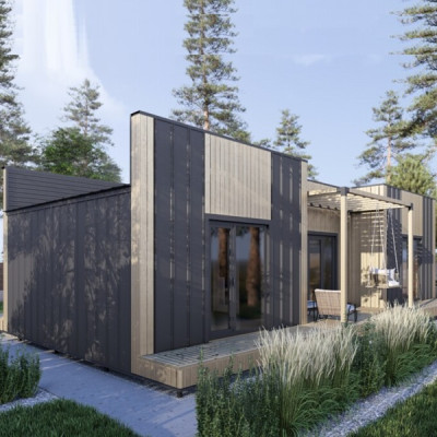 Купить готовый домокомплект каркасного дома Флет Хаус Плюс площадью 86