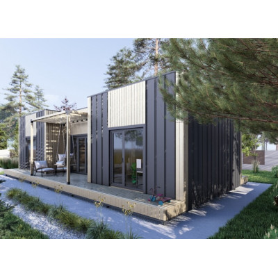 Купить готовый домокомплект каркасного дома Флет Хаус Плюс площадью 86