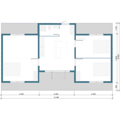 Купить готовый домокомплект каркасного дома Флет Хаус Плюс площадью 86
