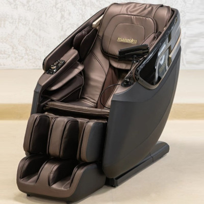Не дорого Кресло массажное Manzoku TAIKO Ultrasound Black чёрно-коричневое для роста до 190см и весом до 130кг