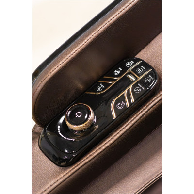 Не дорого Кресло массажное Manzoku TAIKO Ultrasound Black чёрно-коричневое для роста до 190см и весом до 130кг