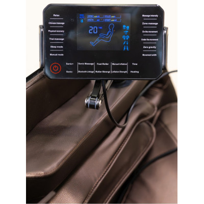 Не дорого Кресло массажное Manzoku TAIKO Ultrasound Black чёрно-коричневое для роста до 190см и весом до 130кг