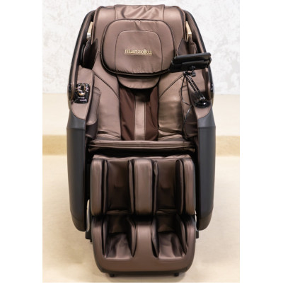 Не дорого Кресло массажное Manzoku TAIKO Ultrasound Black чёрно-коричневое для роста до 190см и весом до 130кг