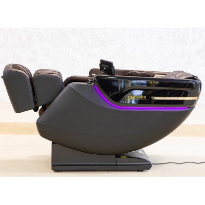 Не дорого Кресло массажное Manzoku TAIKO Ultrasound Black чёрно-коричневое для роста до 190см и весом до 130кг