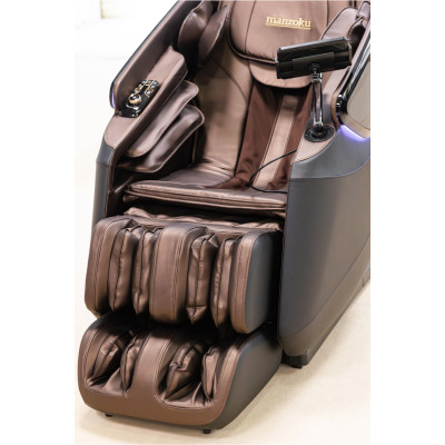 Не дорого Кресло массажное Manzoku TAIKO Ultrasound Black чёрно-коричневое для роста до 190см и весом до 130кг