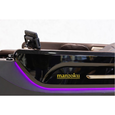 Не дорого Кресло массажное Manzoku TAIKO Ultrasound Black чёрно-коричневое для роста до 190см и весом до 130кг