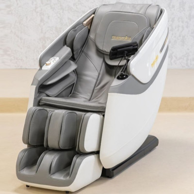 Не дорого Кресло массажное Manzoku TAIKO Ultrasound White бело-серое для роста до 190см и весом до 130кг