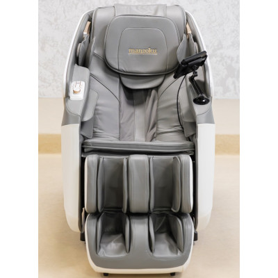 Не дорого Кресло массажное Manzoku TAIKO Ultrasound White бело-серое для роста до 190см и весом до 130кг