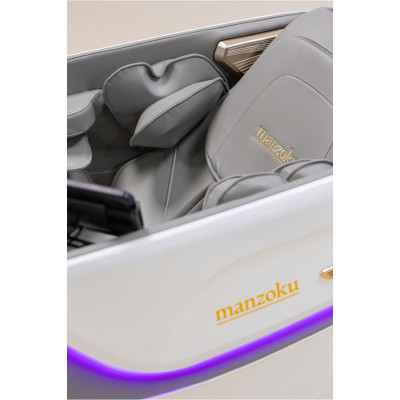 Не дорого Кресло массажное Manzoku TAIKO Ultrasound White бело-серое для роста до 190см и весом до 130кг