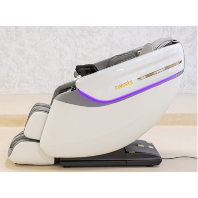 Не дорого Кресло массажное Manzoku TAIKO Ultrasound White бело-серое для роста до 190см и весом до 130кг