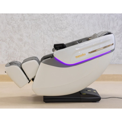 Не дорого Кресло массажное Manzoku TAIKO Ultrasound White бело-серое для роста до 190см и весом до 130кг