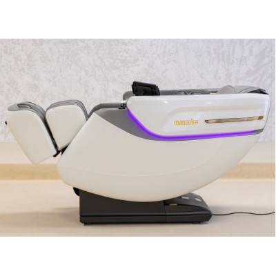 Не дорого Кресло массажное Manzoku TAIKO Ultrasound White бело-серое для роста до 190см и весом до 130кг
