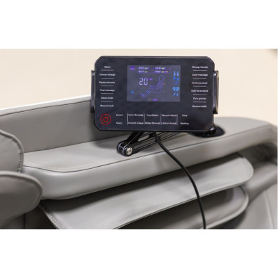 Не дорого Кресло массажное Manzoku TAIKO Ultrasound White бело-серое для роста до 190см и весом до 130кг