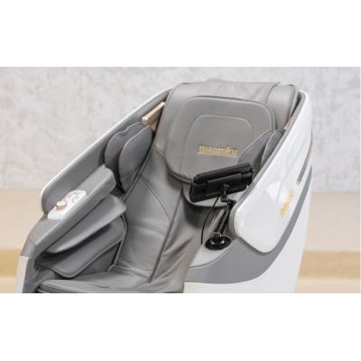 Не дорого Кресло массажное Manzoku TAIKO Ultrasound White бело-серое для роста до 190см и весом до 130кг