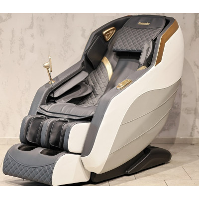 Массажное кресло MANZOKU SIMBOL WHITE бело-серое для роста до 190см и весом до 130кг