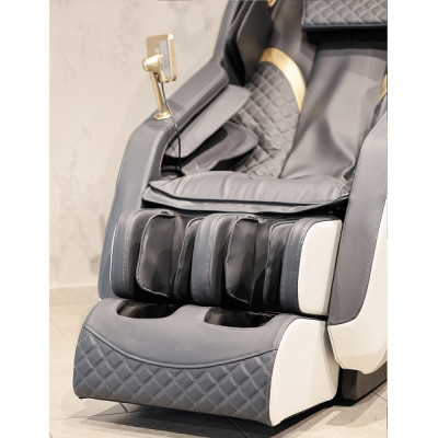 Массажное кресло MANZOKU SIMBOL WHITE бело-серое для роста до 190см и весом до 130кг