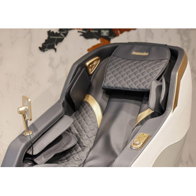 Массажное кресло MANZOKU SIMBOL WHITE бело-серое для роста до 190см и весом до 130кг