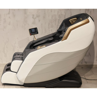 Массажное кресло MANZOKU SIMBOL WHITE бело-серое для роста до 190см и весом до 130кг