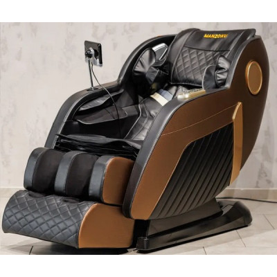 Массажное кресло MANZOKU HOKU BLACK-BROWN черно-коричневое для роста до 185см и весом до 130кг