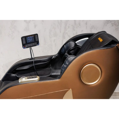 Массажное кресло MANZOKU HOKU BLACK-BROWN черно-коричневое для роста до 185см и весом до 130кг