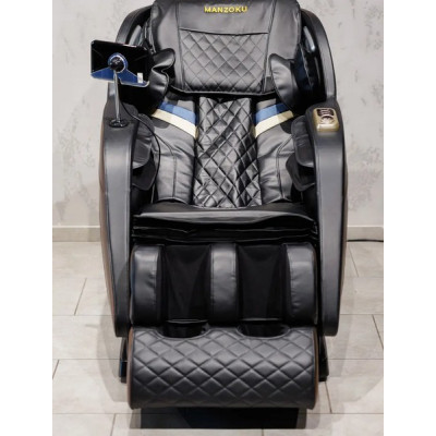 Массажное кресло MANZOKU HOKU BLACK-BROWN черно-коричневое для роста до 185см и весом до 130кг