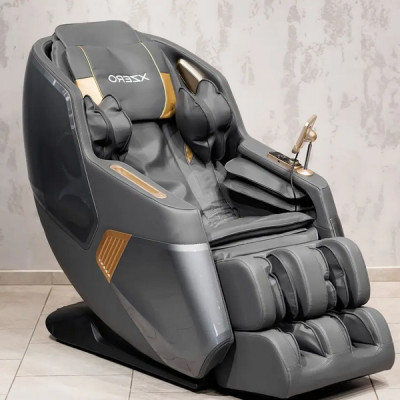 Масажне крісло XZERO X22 SL Premium GRAY cіре для росту до 190см та вагою до 130кг
