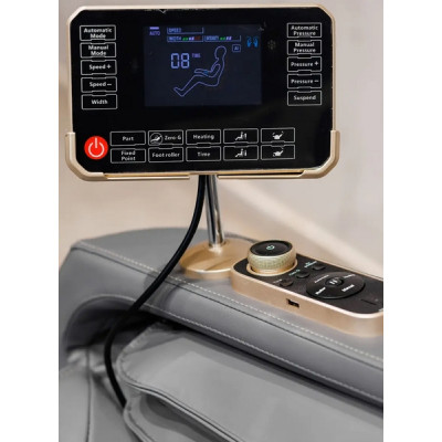 Масажне крісло XZERO X22 SL Premium GRAY cіре для росту до 190см та вагою до 130кг